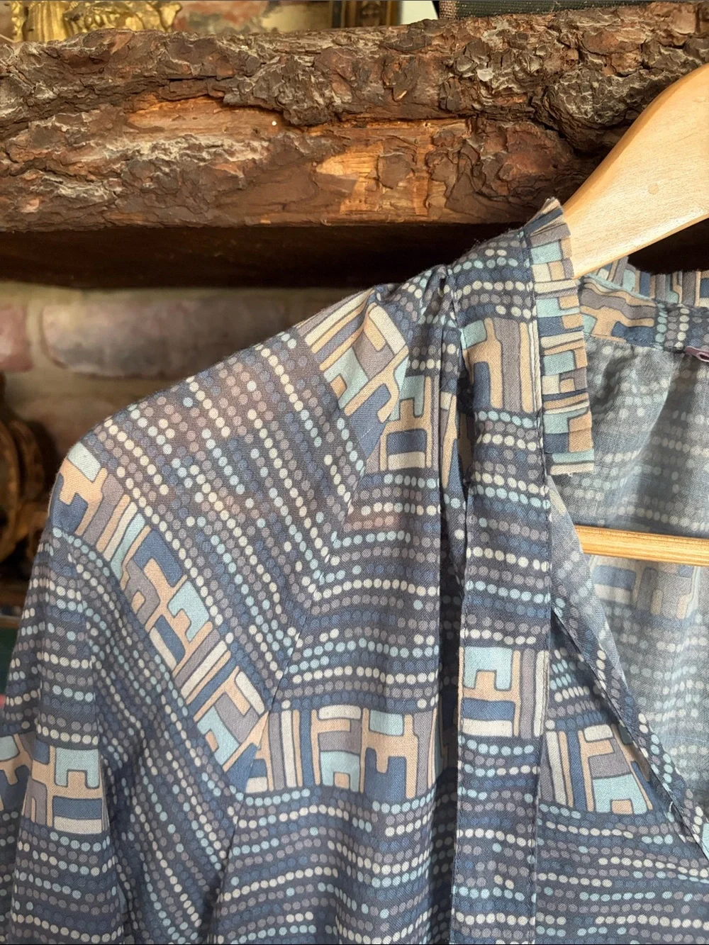 Calypso St. Barth Vintage Geometric Blouse Resort Lux Cottage Boho Festival Rare